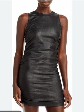 Steve Madden Rochester Sleeveless Black Faux-Leather Bodycon Dress